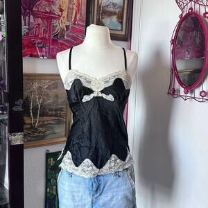 express design studio lace silky y2k vintage tank top